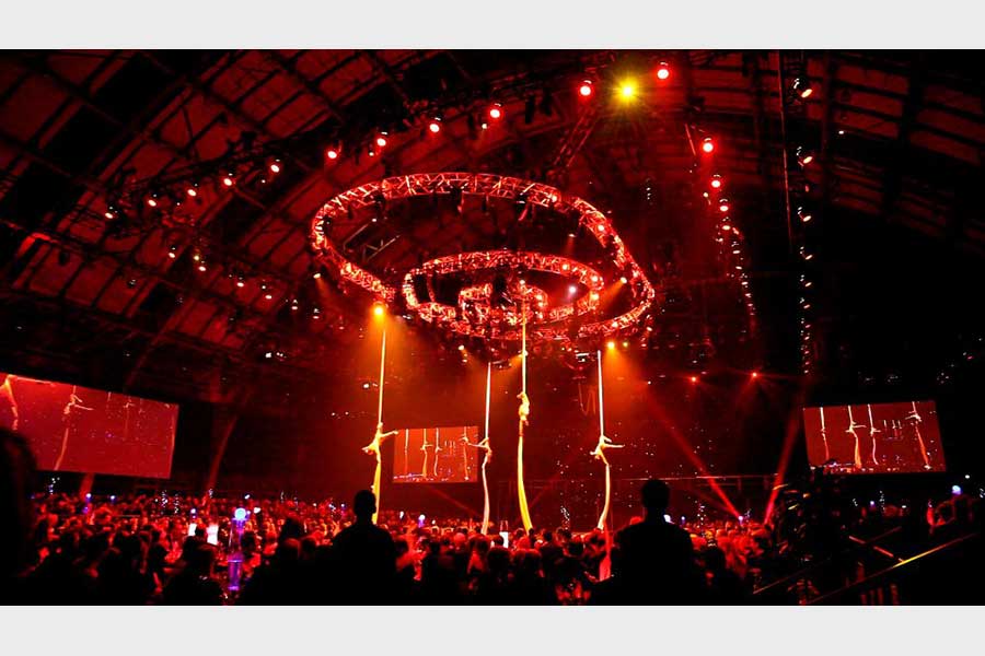 Cirque Bijou - Elements - Morrisons conference - 2012 - Silks - Freya Watson